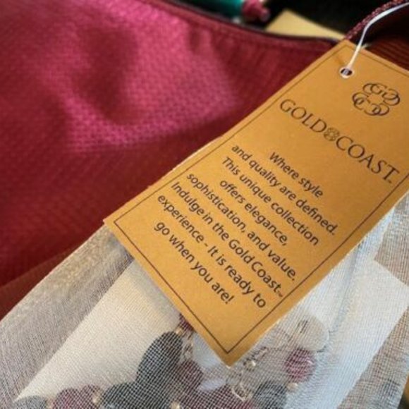 NWT *Gold Coast BURGUNDY Diaper or Beach Bag *plus real JADE NECKLACE & earrings - Picture 10 of 11